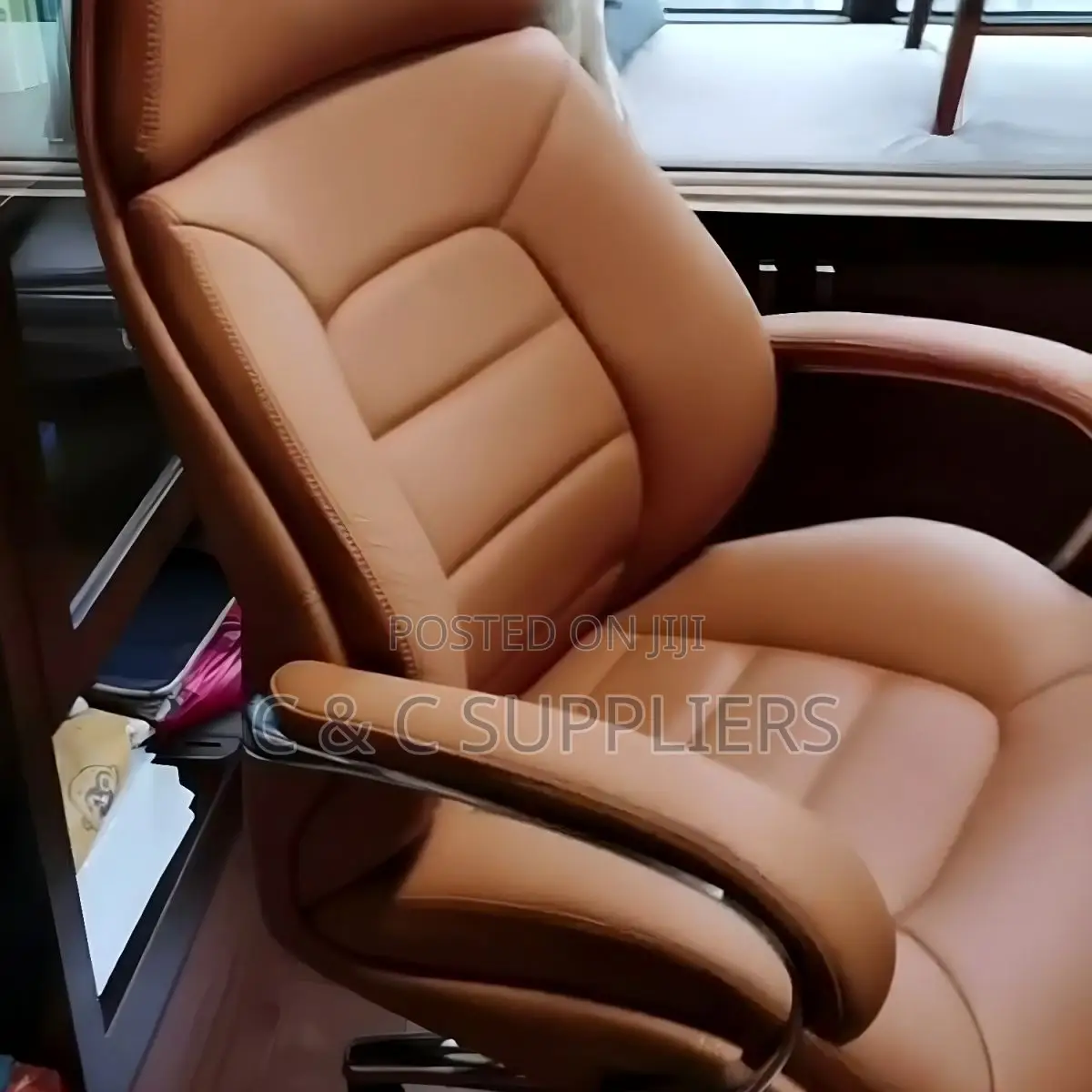 Elegant Silver Executive Chair With Lumbar Support Casters Included