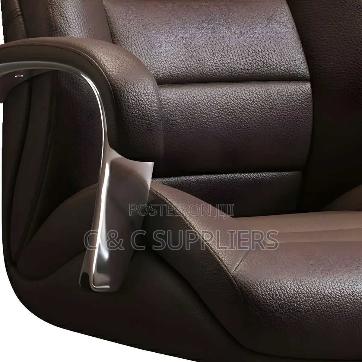 Elegant Silver Executive Chair With Lumbar Support Casters Included
