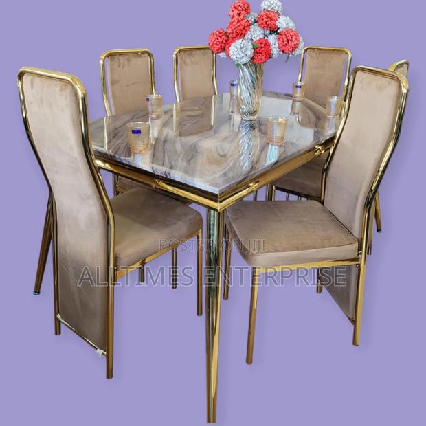 Modern Executive 6 Sitter Marble Dinning Table