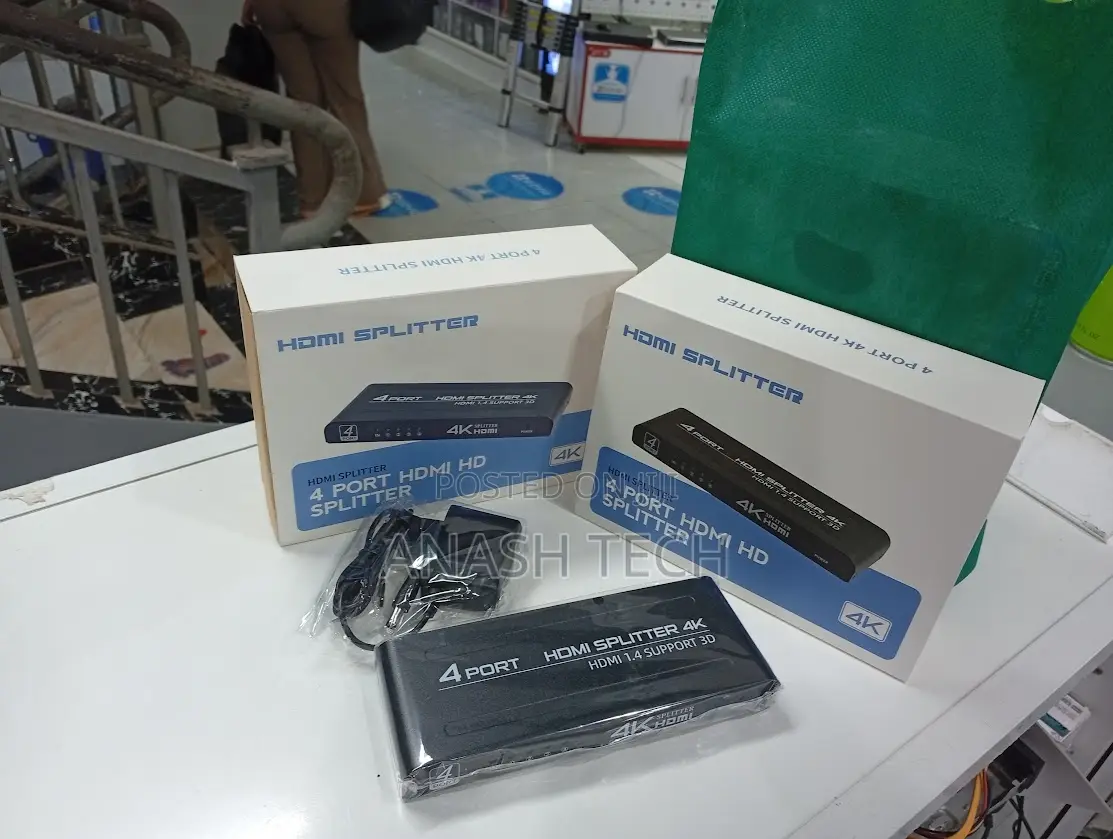 4-Port Hdmi Splitter With Power Adapter