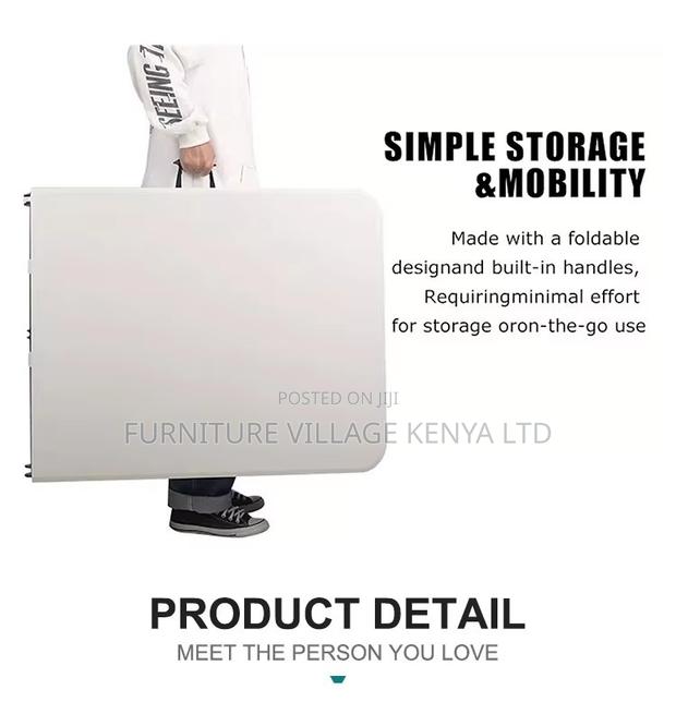 1.8m Folding White Outdoor Portable Plastic Table - thumbnail 6