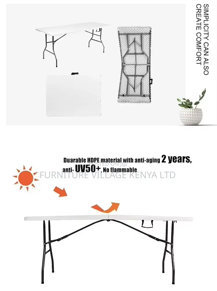 1.8m Folding White Outdoor Portable Plastic Table