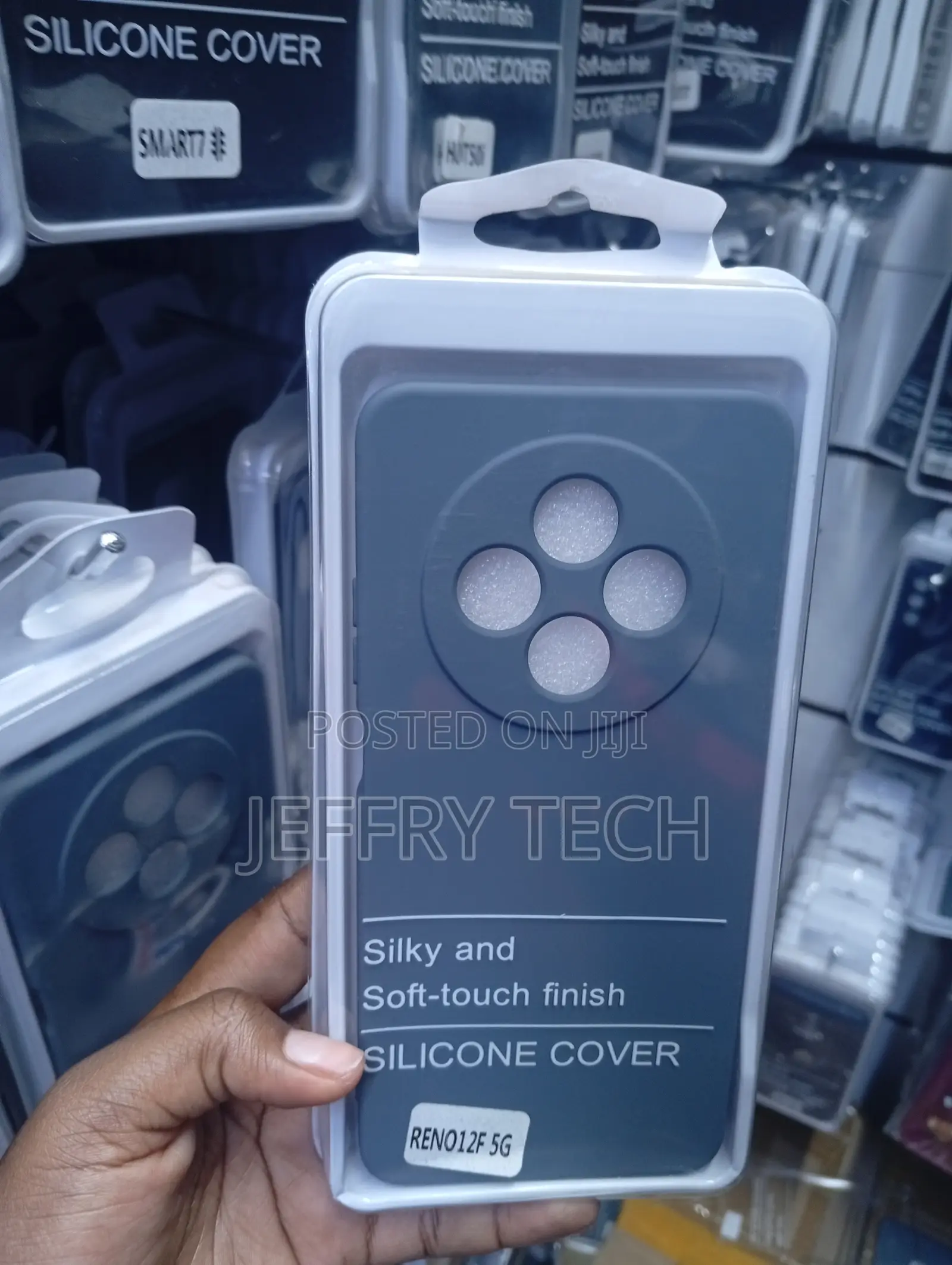 Oppo Reno12f Matte-Textured Blue Silicone Cover