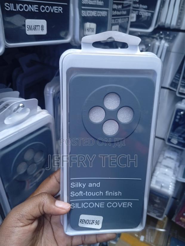 Oppo Reno12f Matte-Textured Blue Silicone Cover
