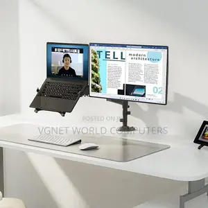 Monitor Arm With Laptop Tray 360 Degree Swivel Tilt