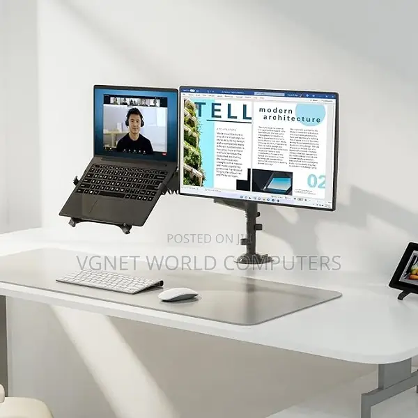 Monitor Arm With Laptop Tray 360 Degree Swivel Tilt