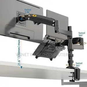 Monitor Arm With Laptop Tray 360 Degree Swivel Tilt