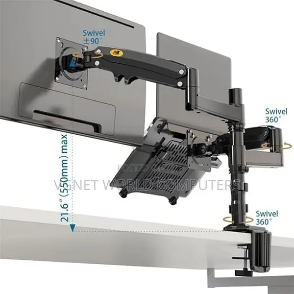 Monitor Arm With Laptop Tray 360 Degree Swivel Tilt