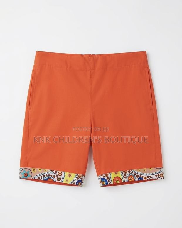 Kids Ankara Trim Shorts - Orange - thumbnail 3