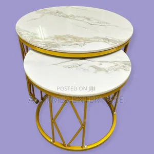 Modern Luxury 2in1 Pure Marble Nesting Tables