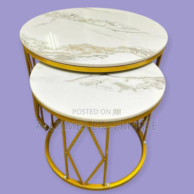 Modern Luxury 2in1 Pure Marble Nesting Tables