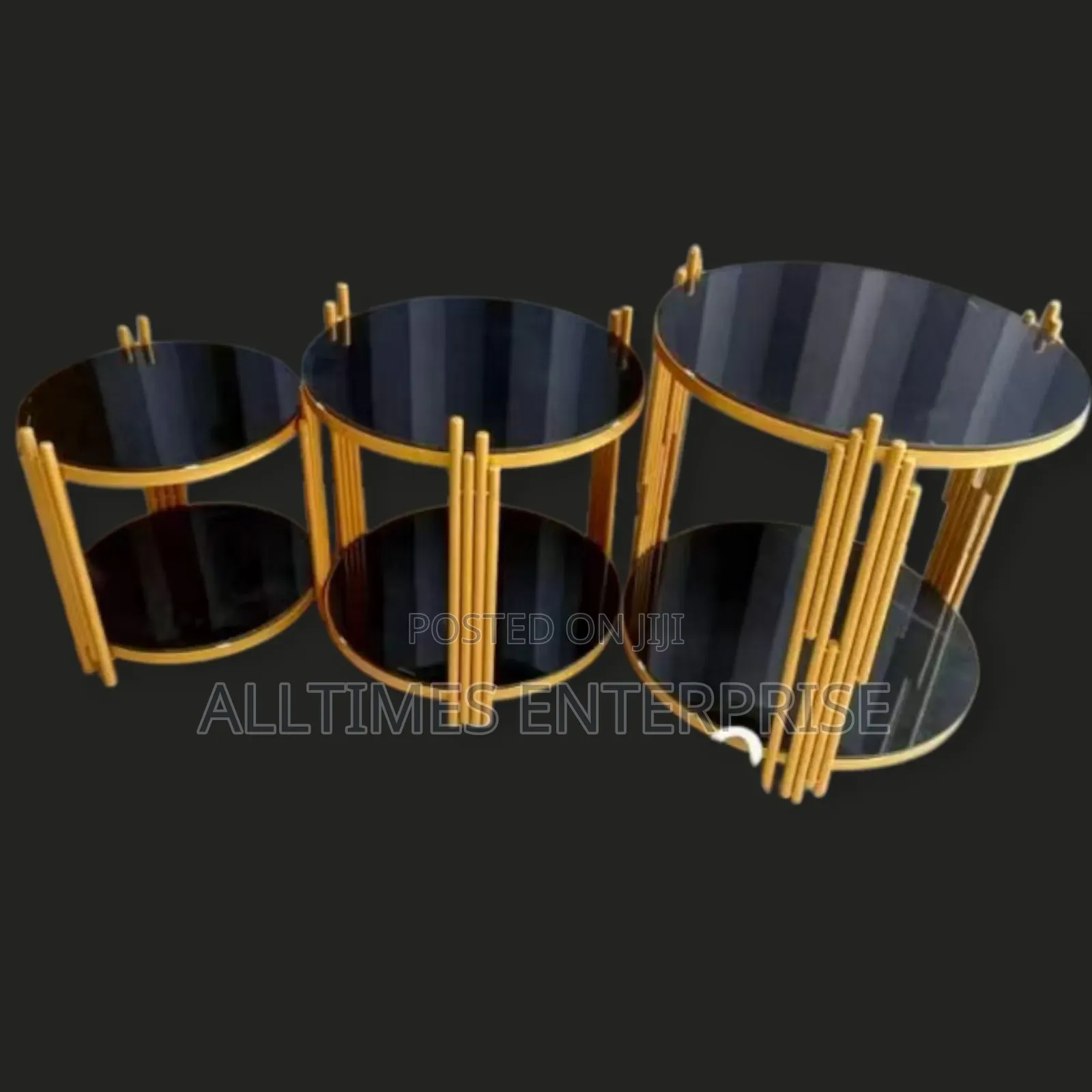 3 in 1 Executive Glass Effect Marble Table