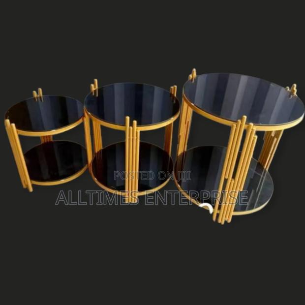 3 in 1 Executive Glass Effect Marble Table - main view