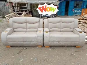 Brown Semi Recliner Sofa Seat