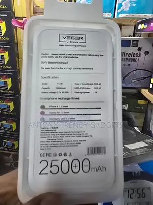 Veger V11w Power Bank 25000mah Portable Battery Charger