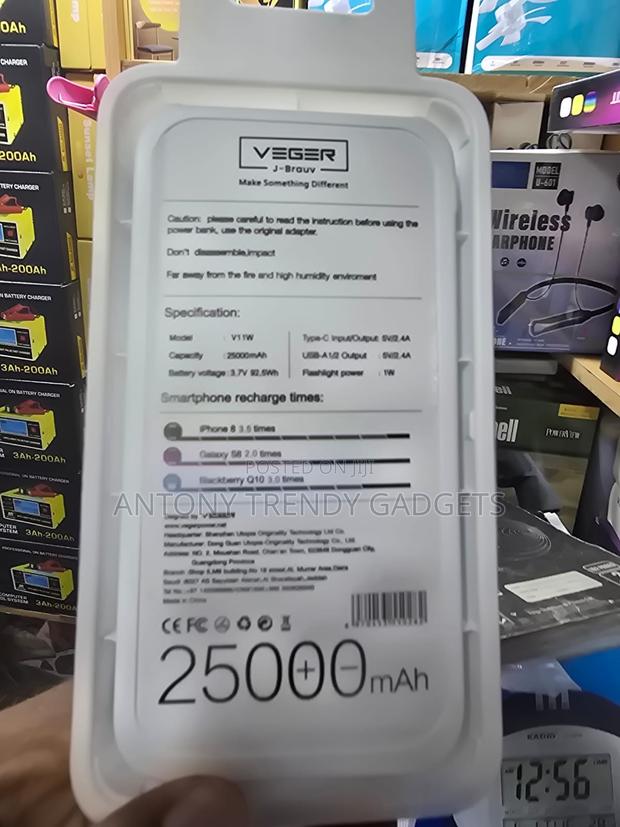 Veger V11w Power Bank 25000mah Portable Battery Charger