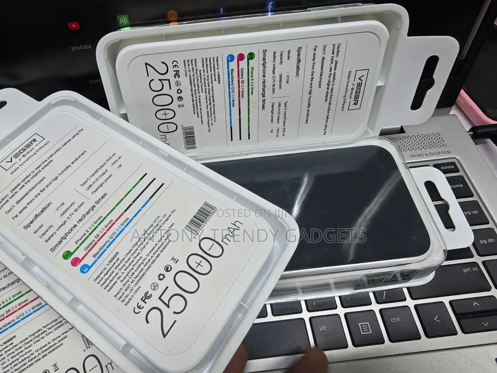 Veger 25000mah Power Bank Type-C Input Portable Charger