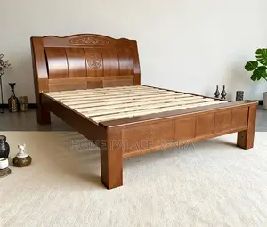King Size Bed: Mahogany Bed With 10inch Matress and 2 Nightstands