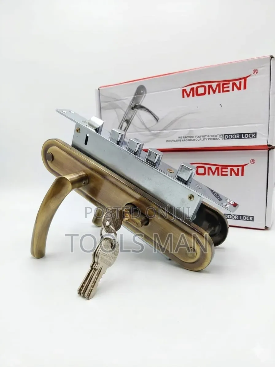 Momenti Heavy Duty 4-Bullet Mortise Door Lock - Antique Brass.