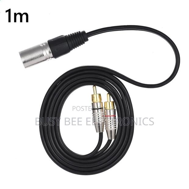 1m XLR Male to 2 X Phono Phonos Rca Rcas Plug Cable Adaptor