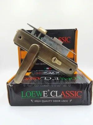 Loewe Classic High Quality Antique Brass Door Lock - Complete Set.