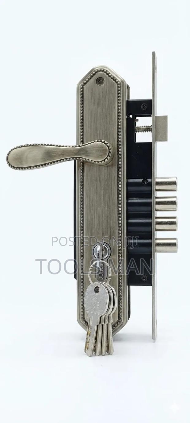 Heavy Duty Steel Door Lock 4-Bullet Mortice Door Lock Handle Set.