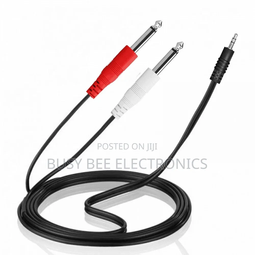 1.2m 3.5mm Stereo Jack to 2x 6.35mm Big Mono Jack Left/Right Cable
