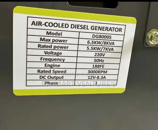Reliable Diesel Generator 8kva