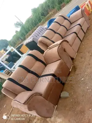 Brown 5 Seater Butterfly Sofa Set