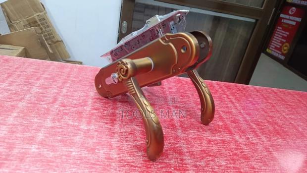 Antique Brass Royal Door Handle Set With Mortise Lock Cylinder.