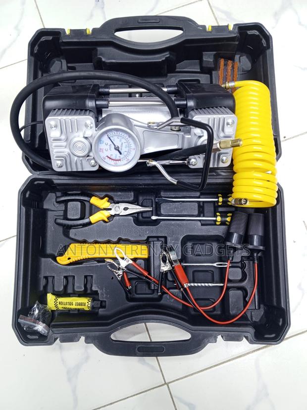 Portable Car Tire Inflator 150psi Dual Cylinder Air Pump