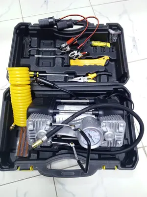 12v Portable Tire Pump Repair Kit Emergency Air Compressor