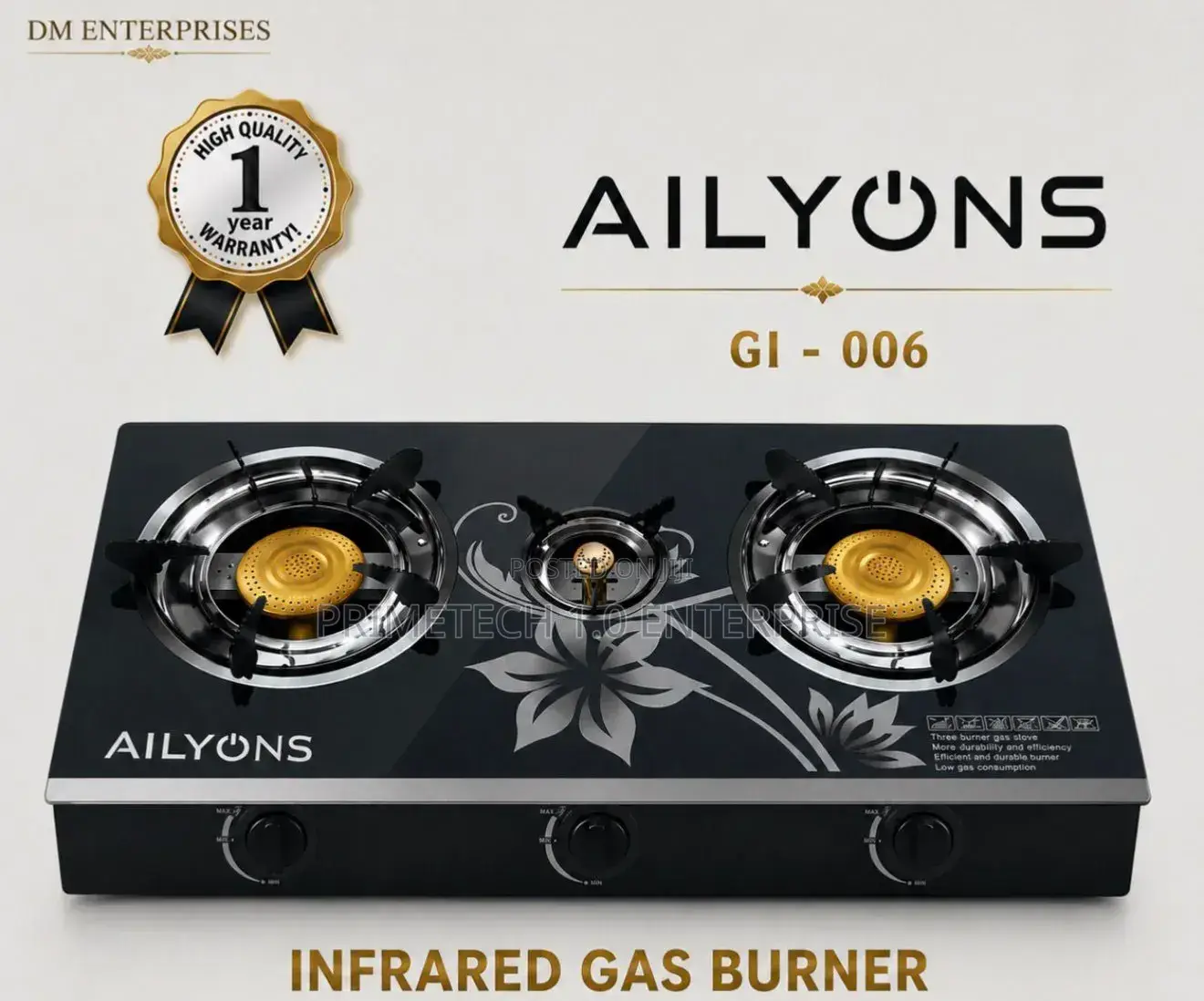 Ailyons Black Glass Infrared Cooker