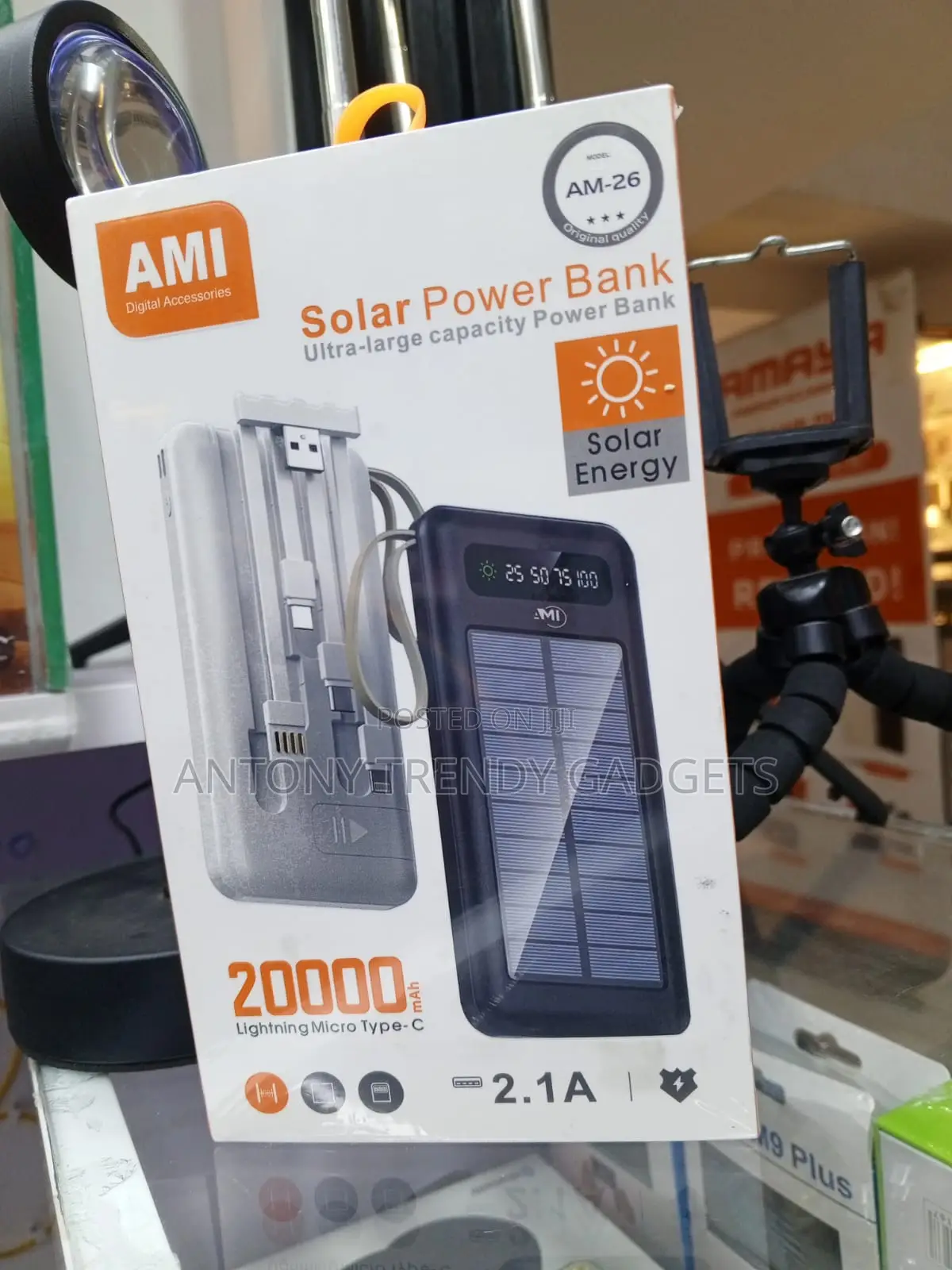 Ami Am-26 20000mah Solar Power Bank Fast Charging
