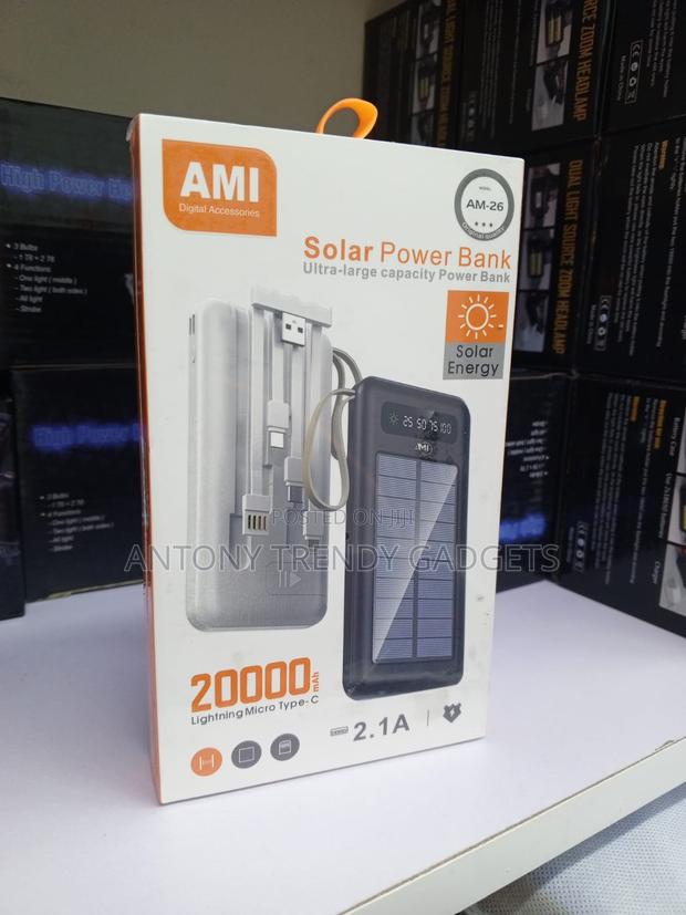 Ami Am-26 Power Bank Solar Charging Dual Usb Output