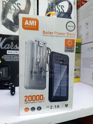 Ami Am-26 Power Bank Solar Charging Dual Usb Output