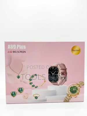 A89 Plus 7-in-1 Women's Smart Watch Luxury Jewelry Gift Set.