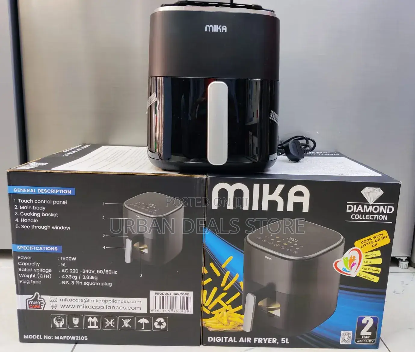 Mika Digital Air Fryer 5l