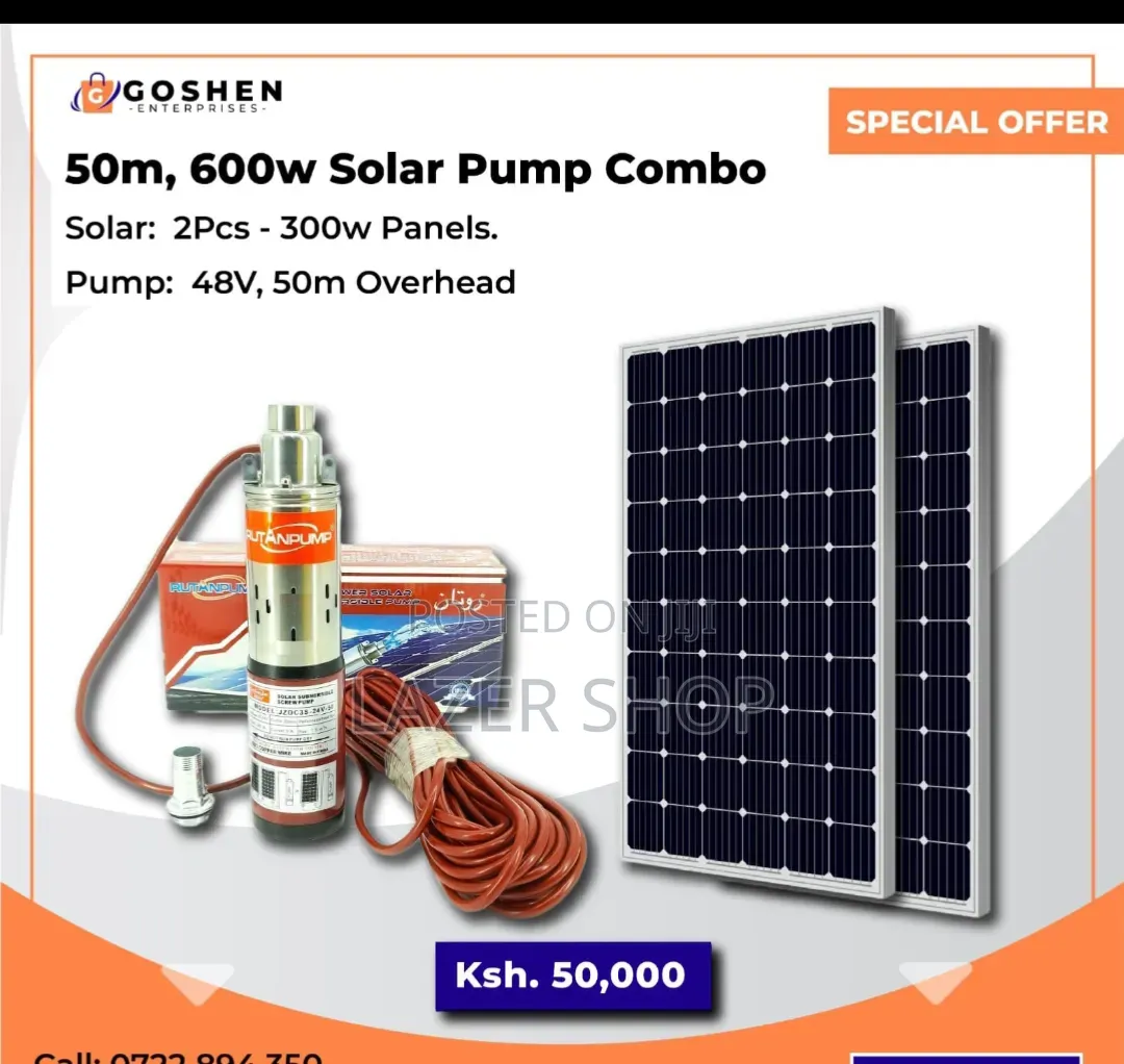 50m,600w Solar Submersible Water Pump
