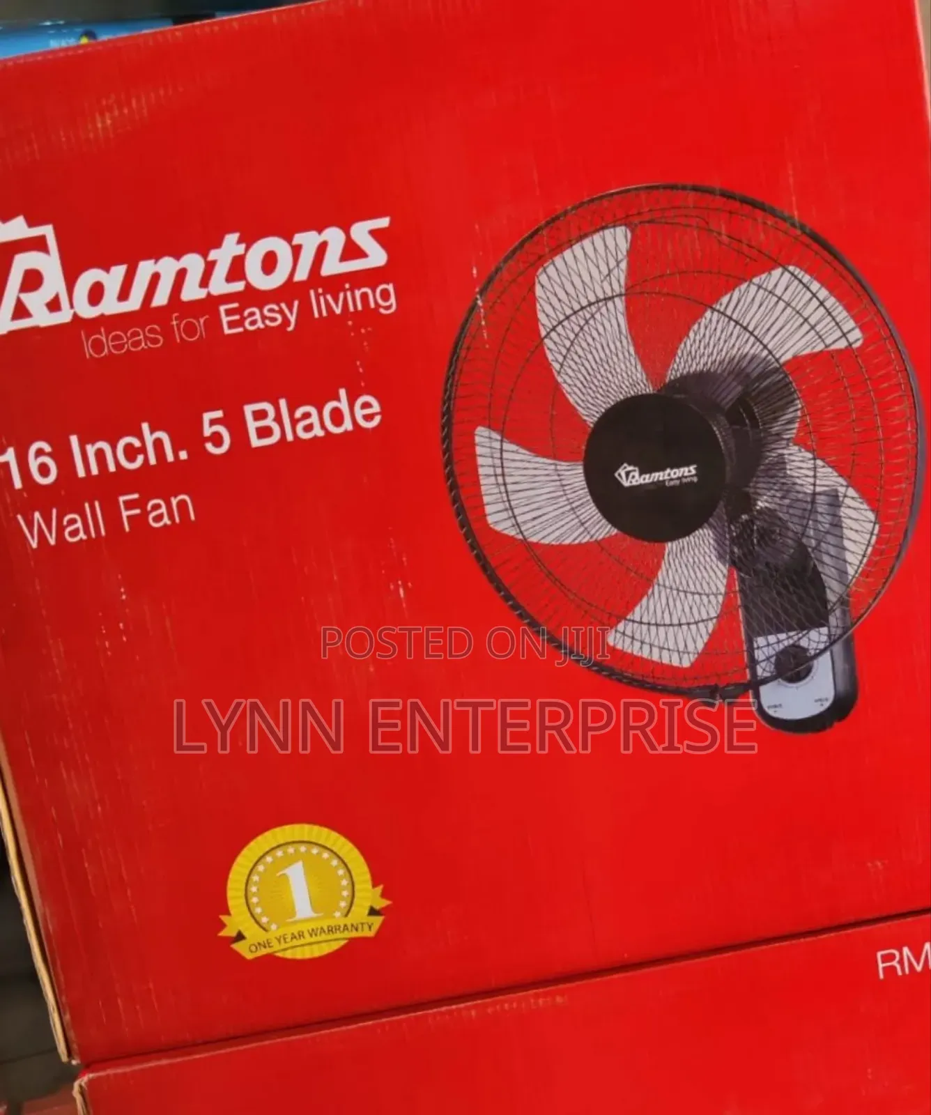 *Ramtons 16" Wall Fan 5 Blades Rm683