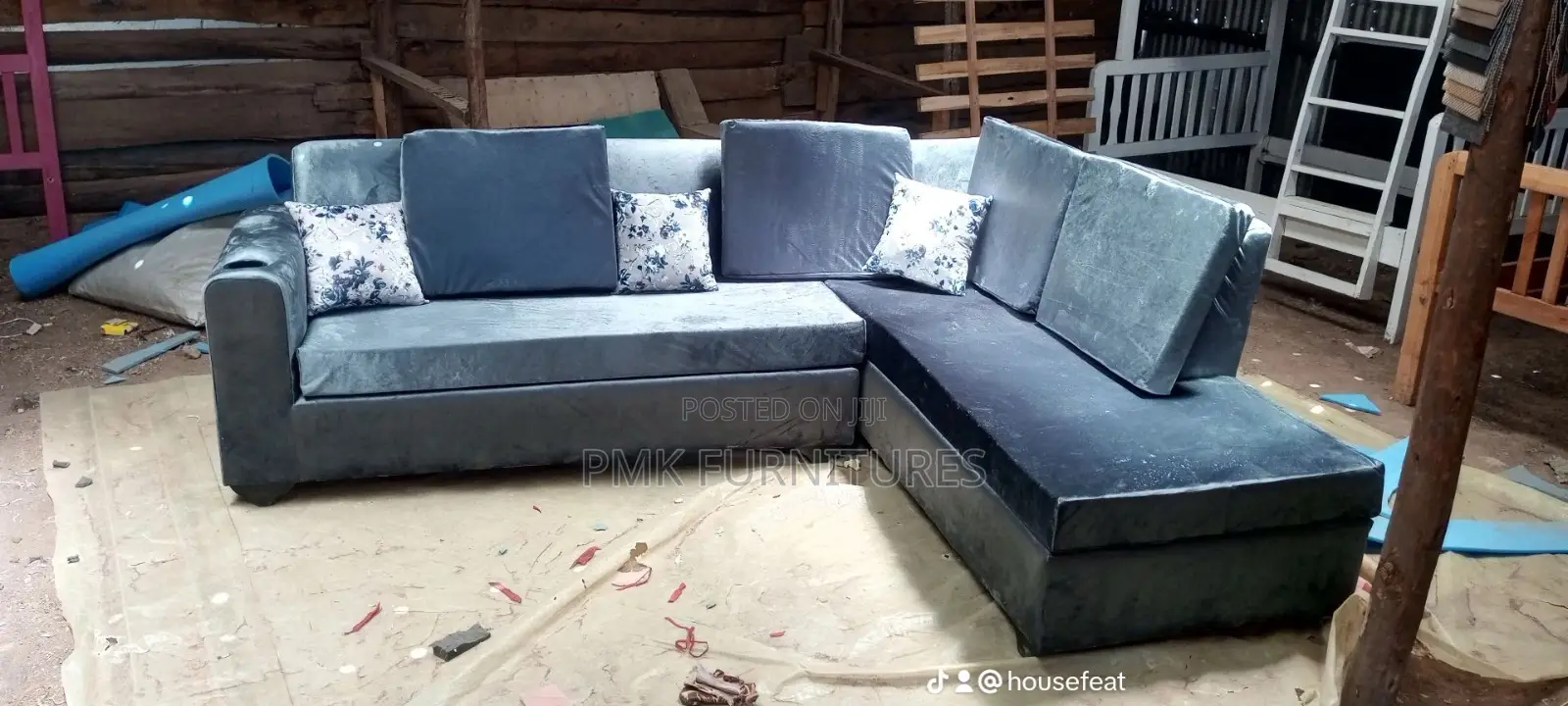 Grey L Sofa Seat