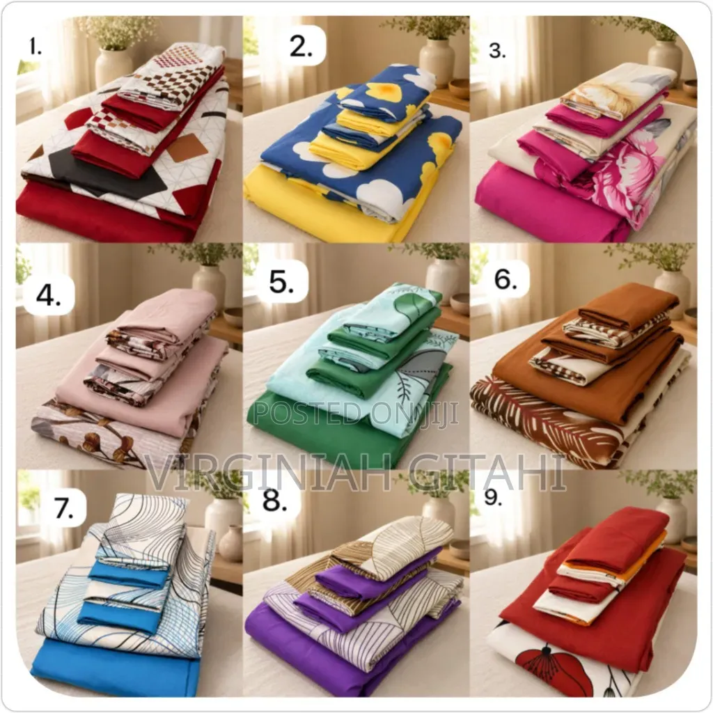 Multicolor Soft Cotton Fitted Bedsheets