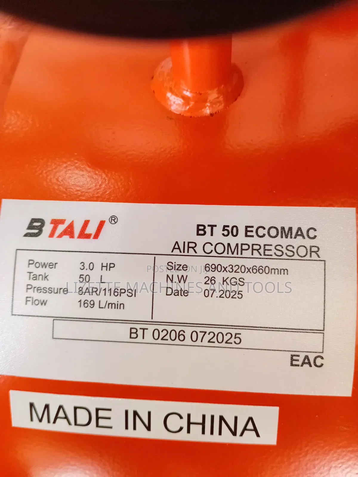 Btali 50l Air Compressor 3hp