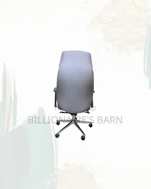 High-Quality Grey Leather Office Chair High Back Chrome Base Now In