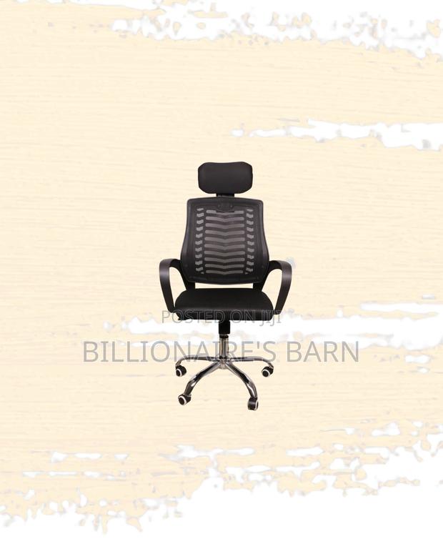 Modern Secretarial Mesh Chair Adjustable Headrest and Lumbar Support - thumbnail 2