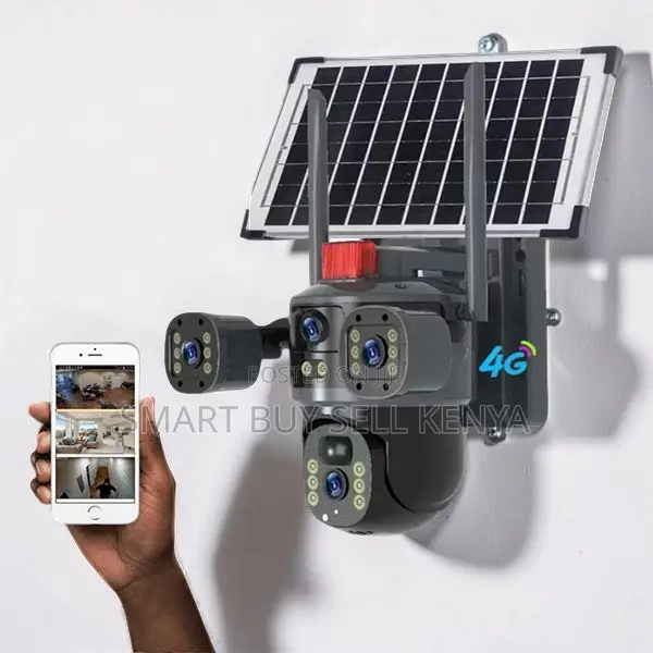 Outdoor Security Ai Tracking 20mp 4g PTZ Triple Lens Solar Camera