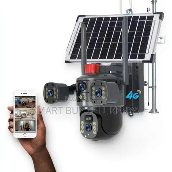 V380 Pro App Smart View 20mp Hd 4g PTZ Triple Lens Solar Camera