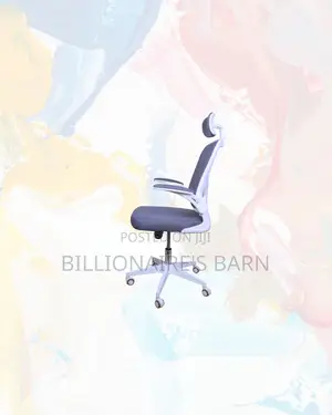 Modern White Ergonomic Office Chair Flip Up Arms Adjustable Headrest