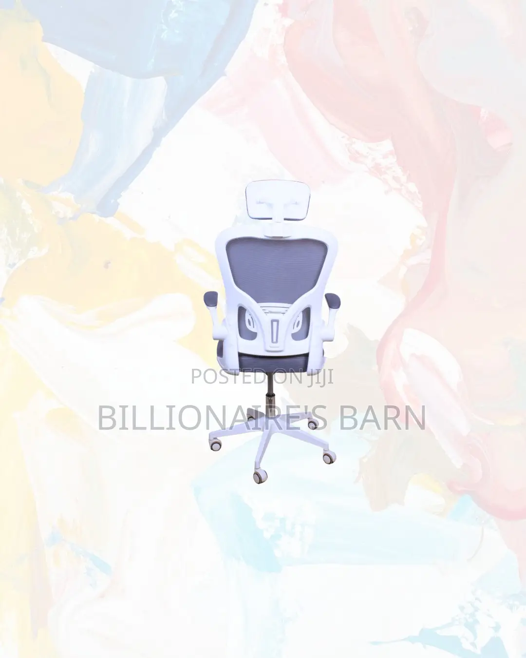 Modern White Ergonomic Office Chair Flip Up Arms Adjustable Headrest