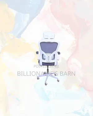 Modern White Ergonomic Office Chair Flip Up Arms Adjustable Headrest